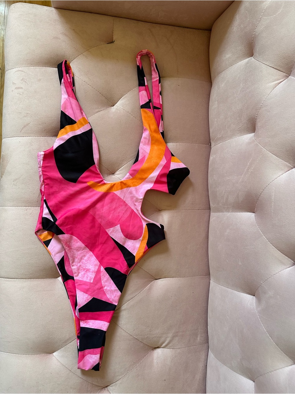 Flattering cut out one piece bathing suit